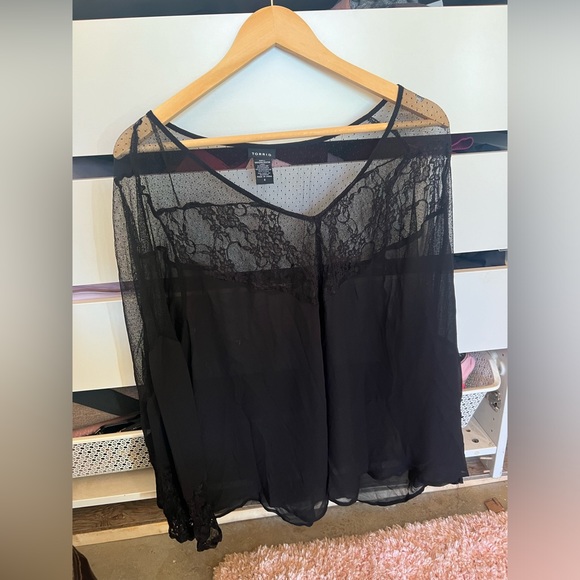 Black torrid long sleeve blouse - Picture 3 of 3